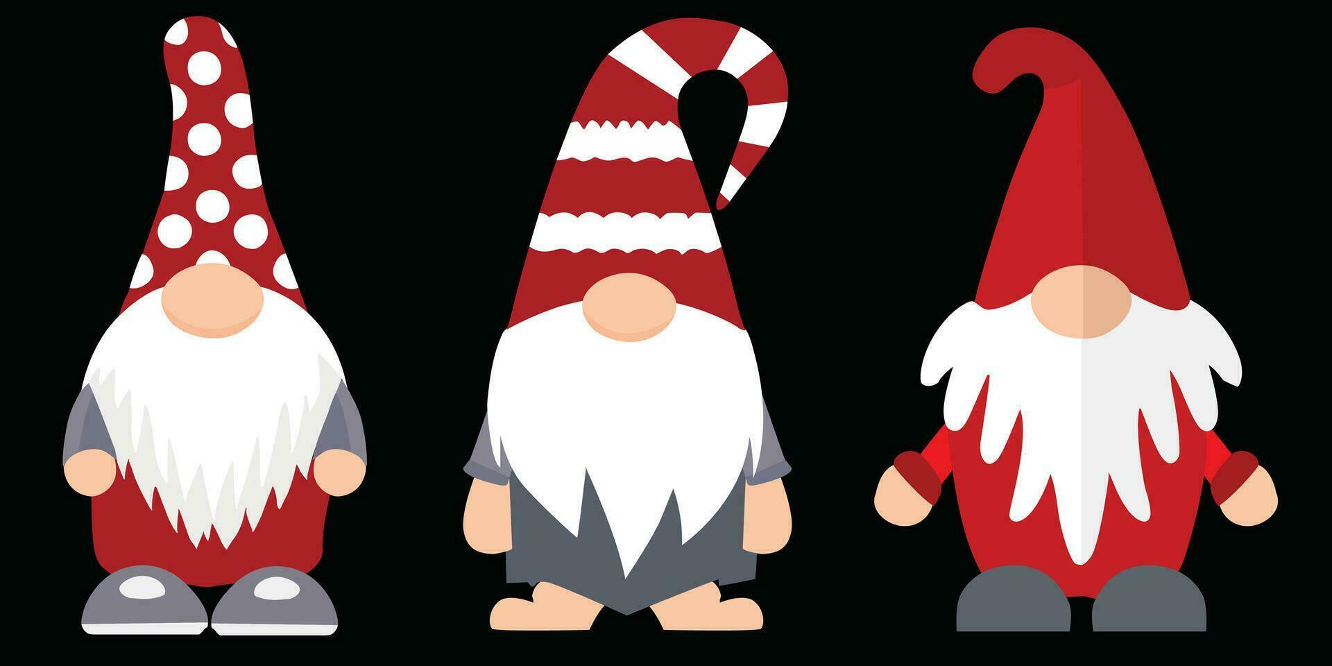 ensemble de Noël gnomes. plat vecteur illustrations.