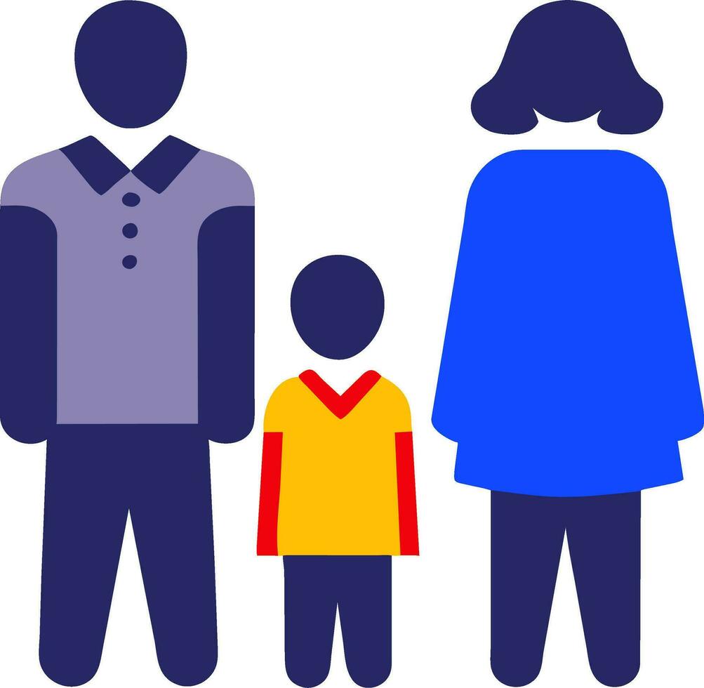 famille icône avec une enfant et Parents vecteur