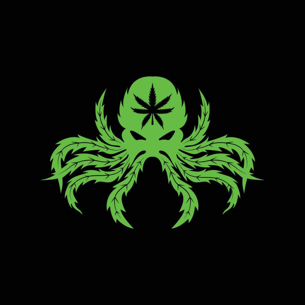 poulpe marijuana logo modèle, poulpe marijuana logo élément, poulpe marijuana vecteur illustration
