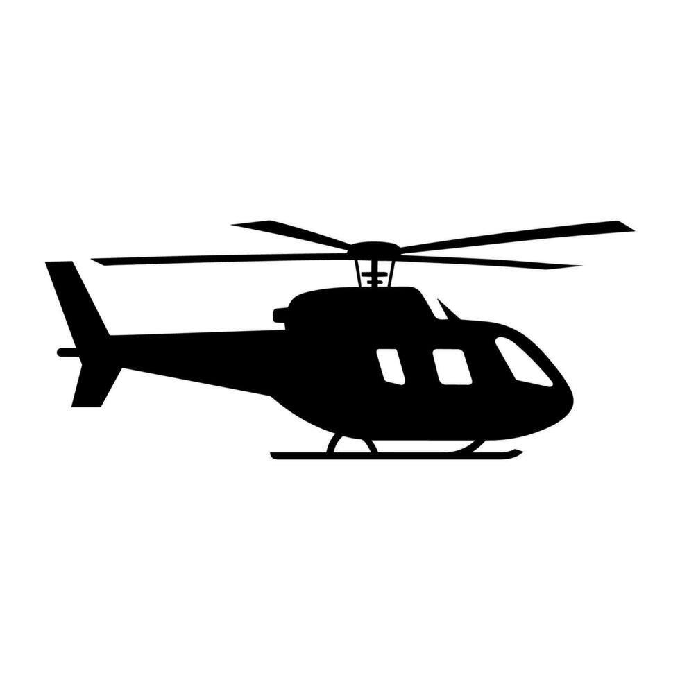 une hélicoptère silhouette vecteur isolé sur une blanc Contexte