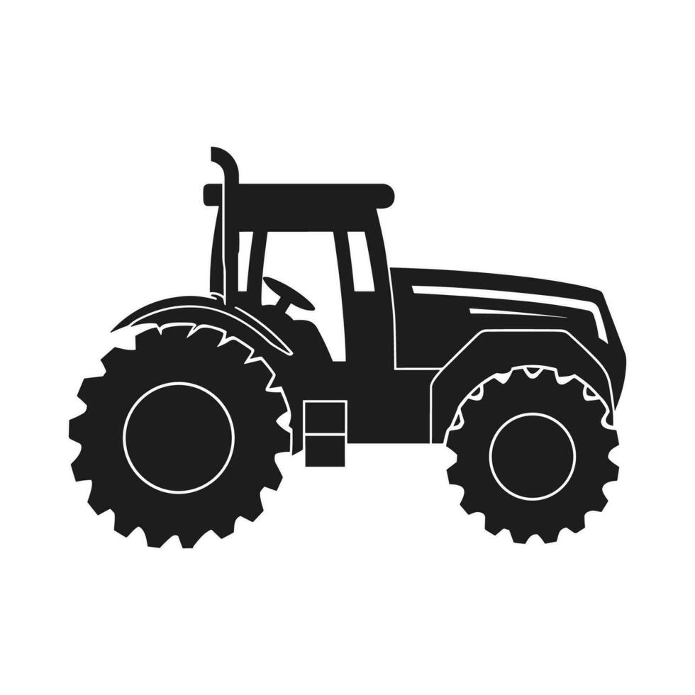 une tracteur vecteur noir clipart isolé sur une blanc arrière-plan, une ferme tracteur silhouette