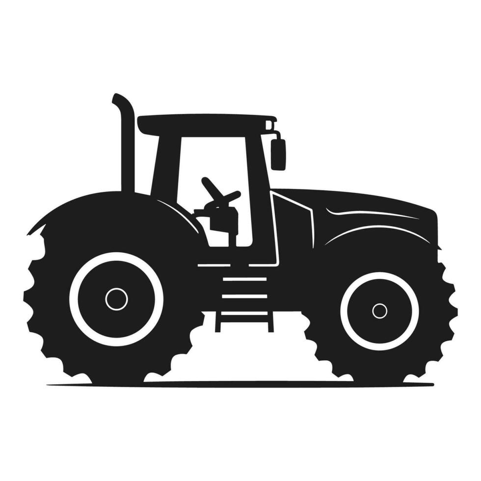 une tracteur vecteur noir clipart isolé sur une blanc arrière-plan, une ferme tracteur silhouette