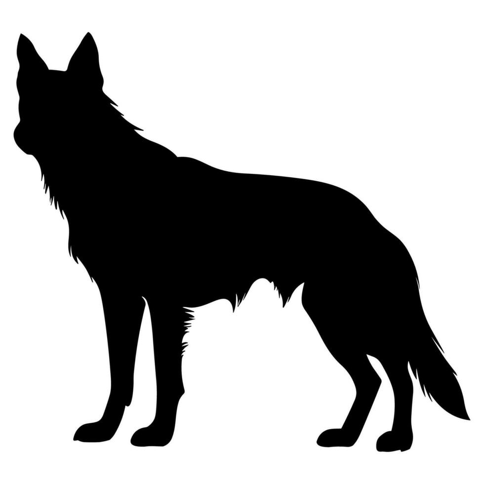 une effrayant chien vecteur silhouette isolé sur une blanc Contexte