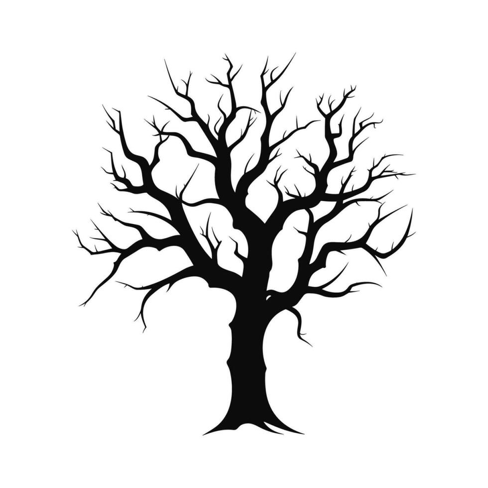 effrayant mort arbre silhouette vecteur gratuit