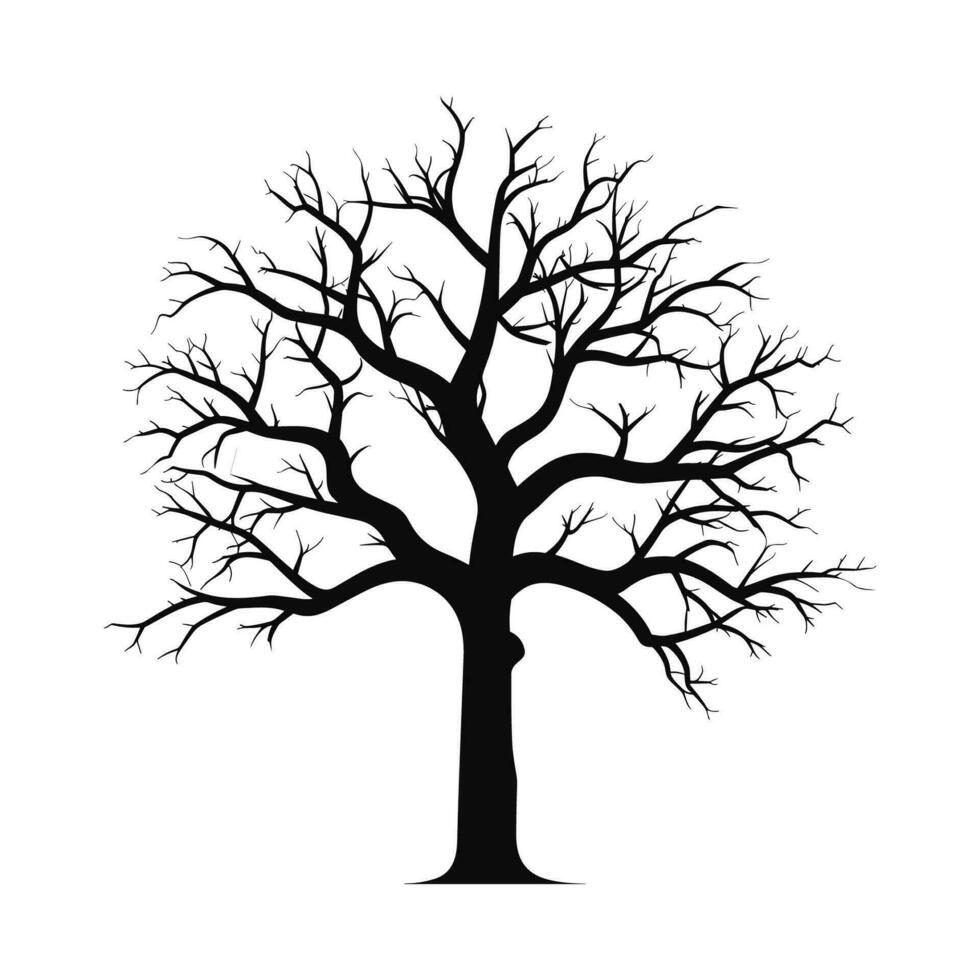 effrayant mort arbre silhouette vecteur gratuit