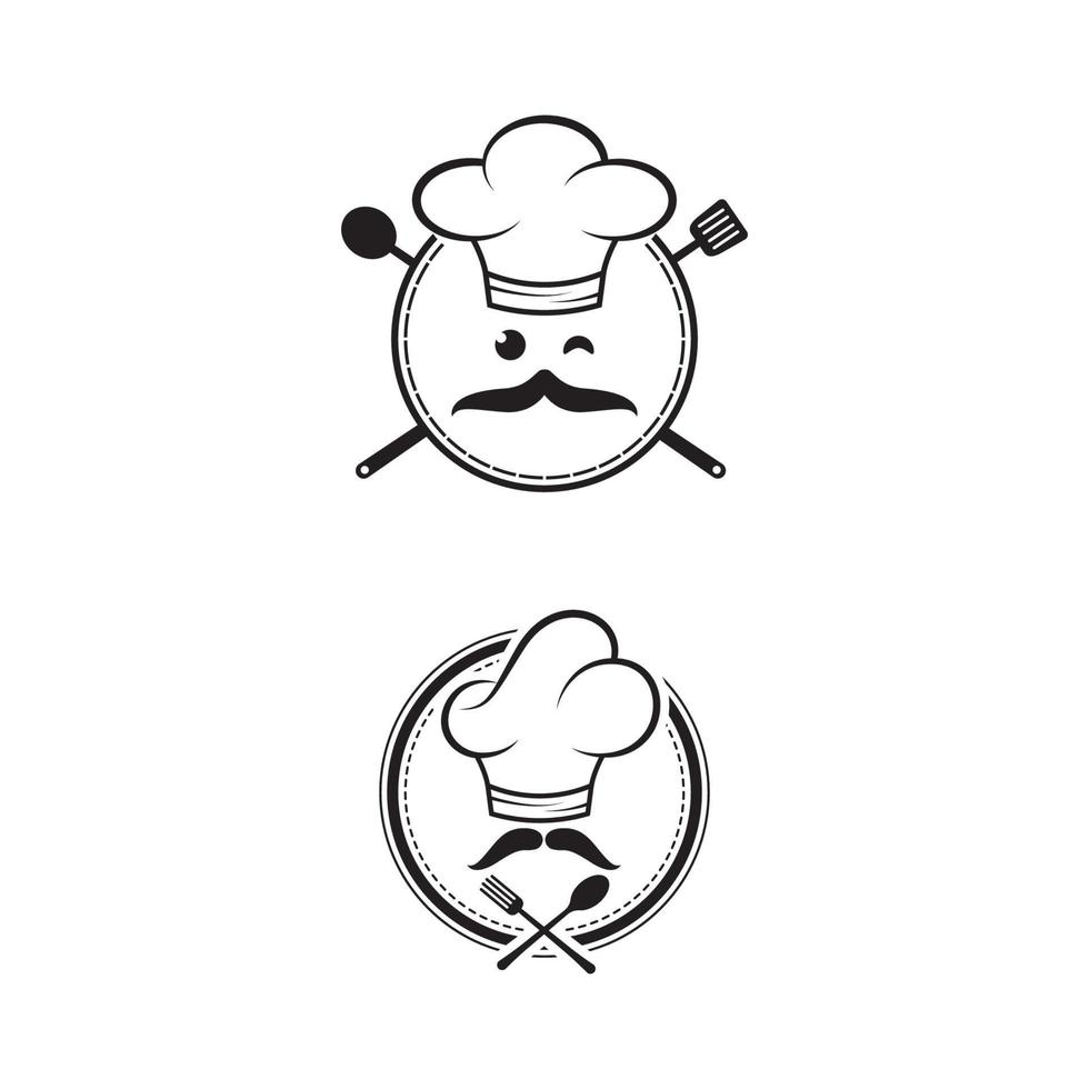 modèle de logo de chef de chapeau vecteur