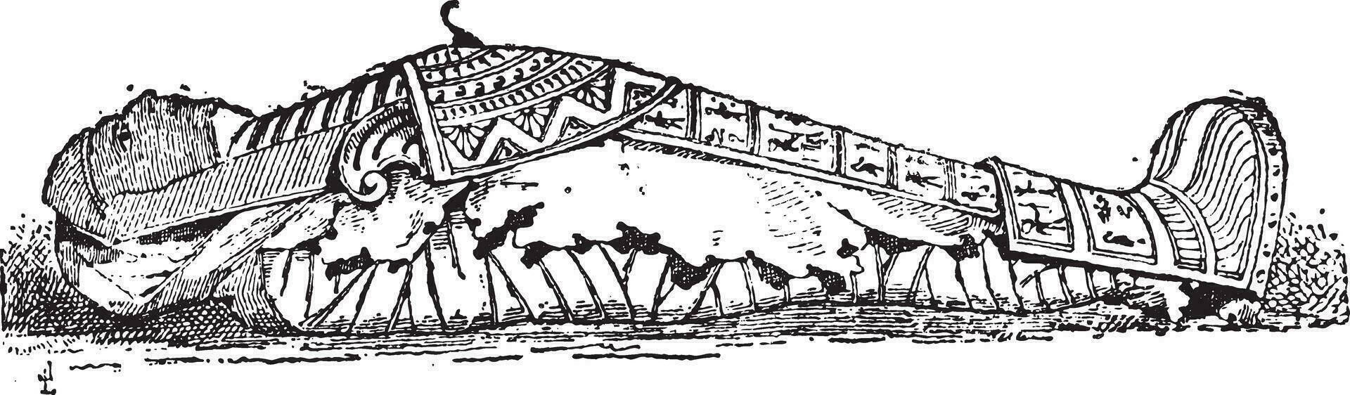 le sarcophage de Momie ancien gravure vecteur