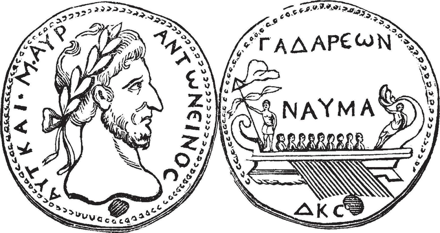 Marcus aurelius Antonin, ancien illustration. vecteur