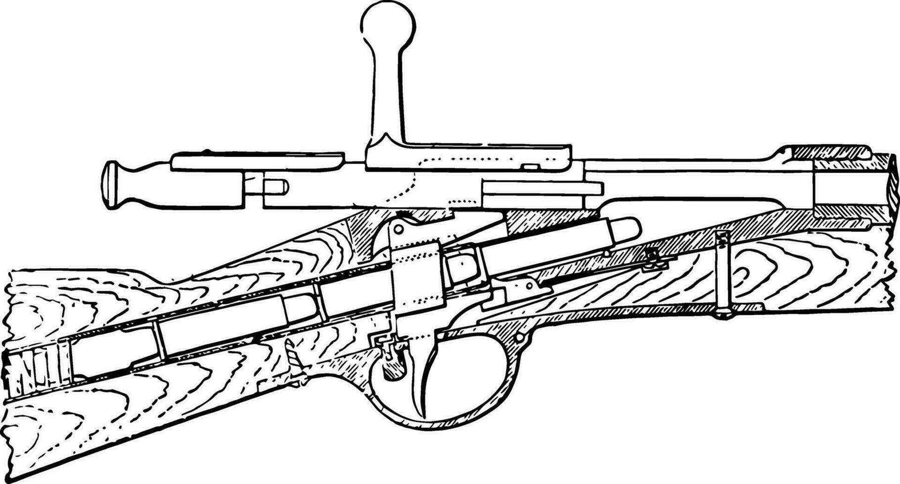 hotchkiss pistolet, ancien illustration. vecteur