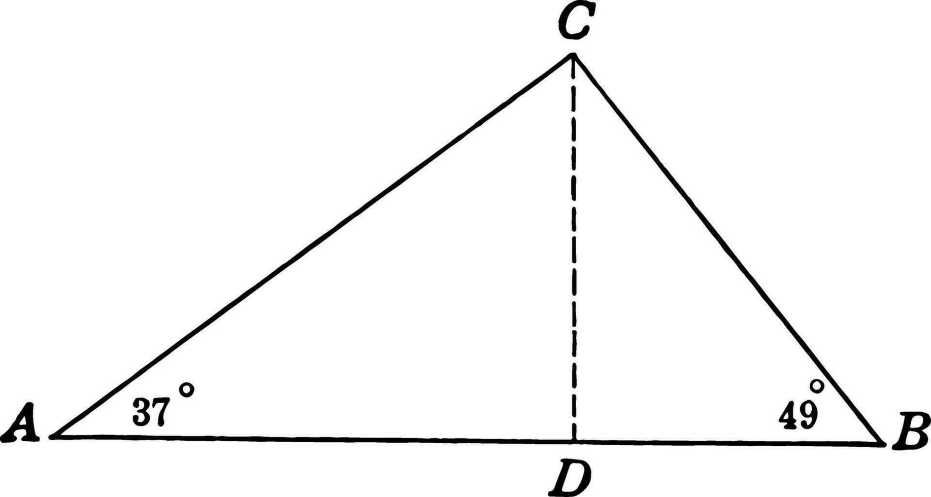 Triangle 37-49-94 ancien illustration. vecteur