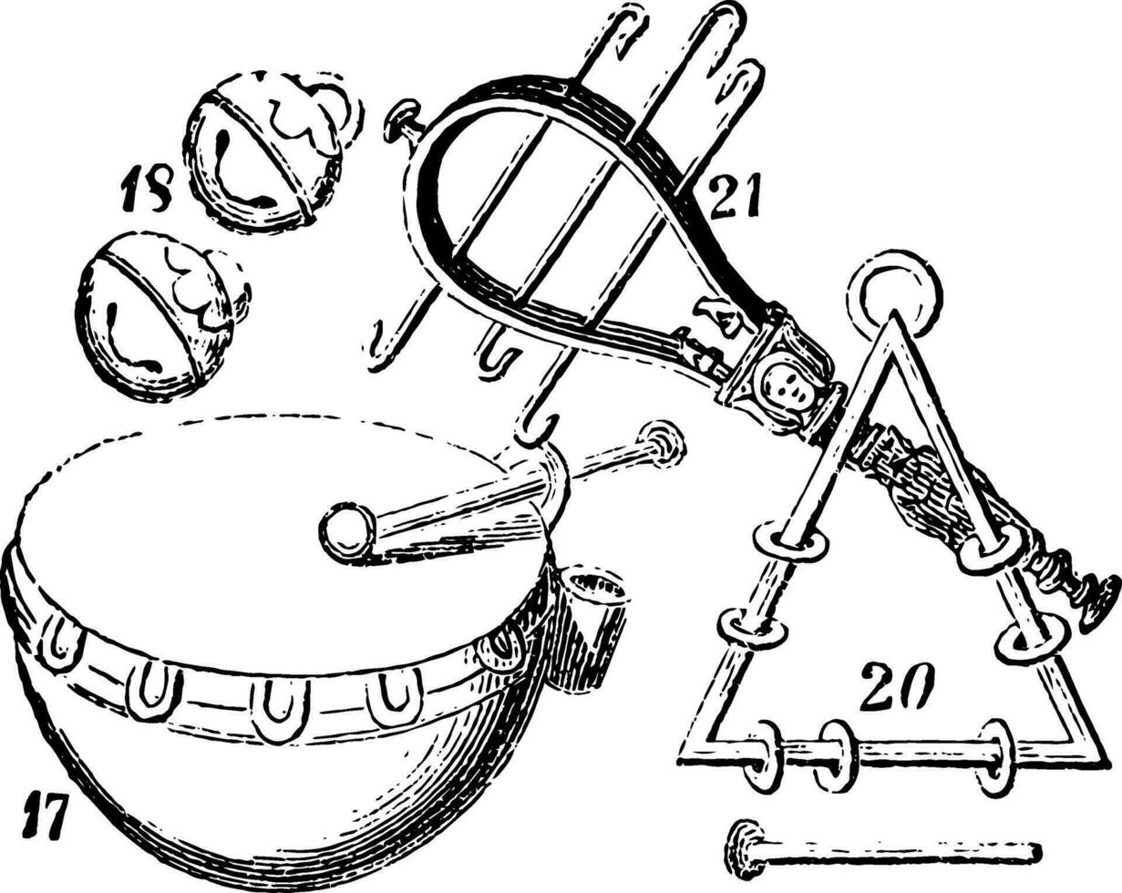 musical instruments, ancien illustration. vecteur