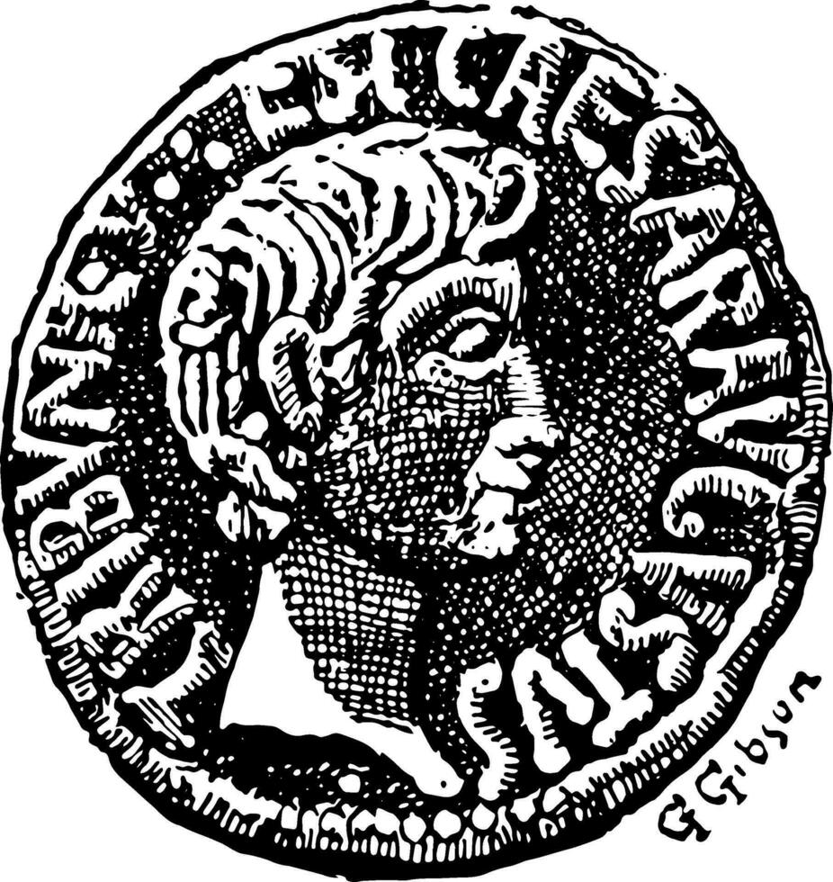Dupondius, face ancien illustration. vecteur