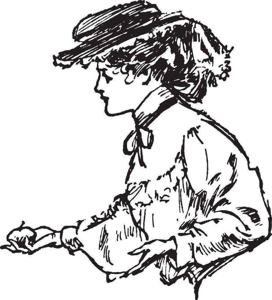 femme, illustration vintage vecteur