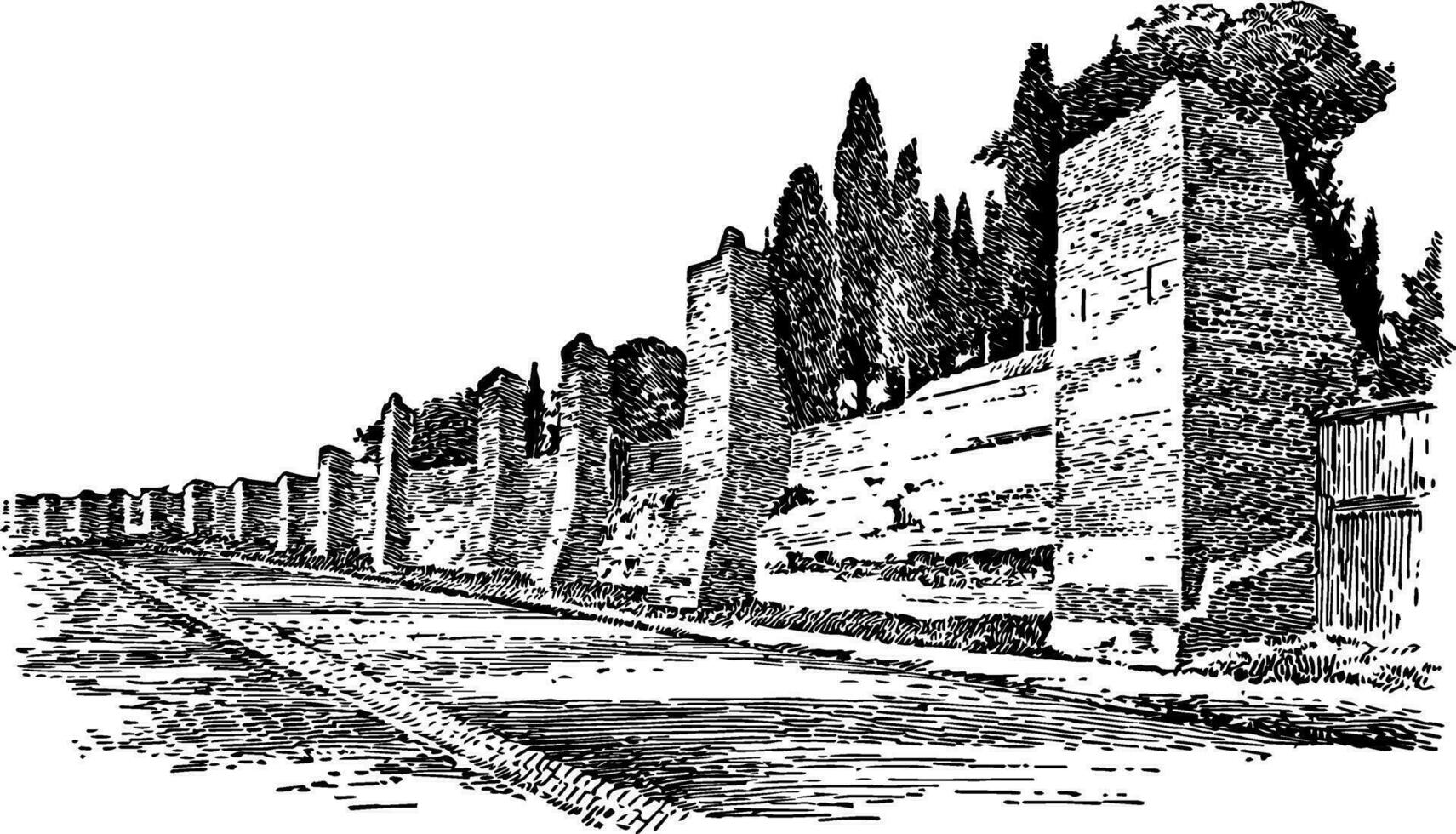 le mur de Rome ancien illustration. vecteur