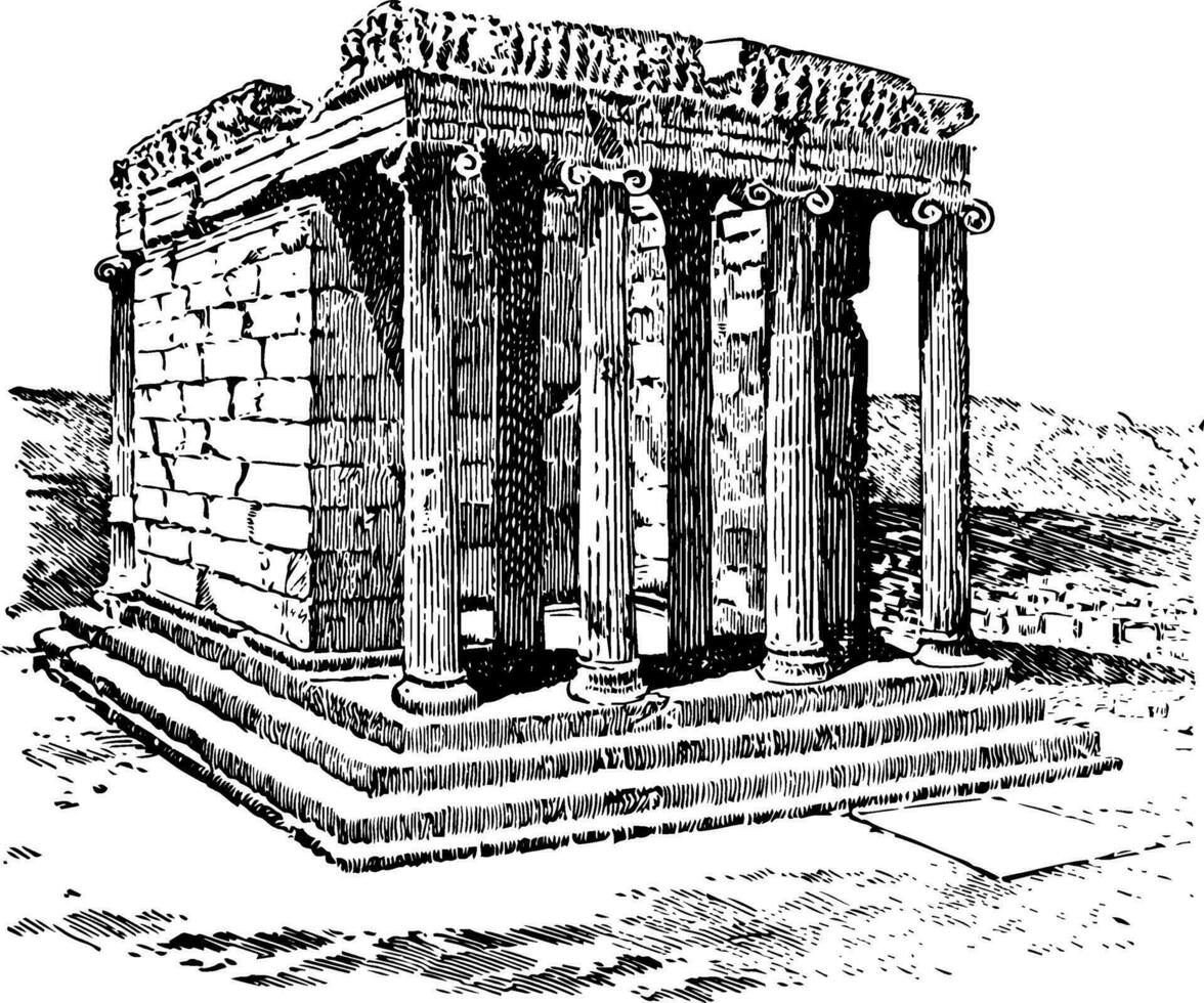 temple de le sans ailes la victoire ancien illustration. vecteur