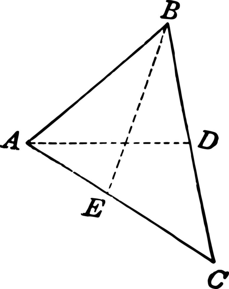 Triangle avec médianes ancien illustration. vecteur