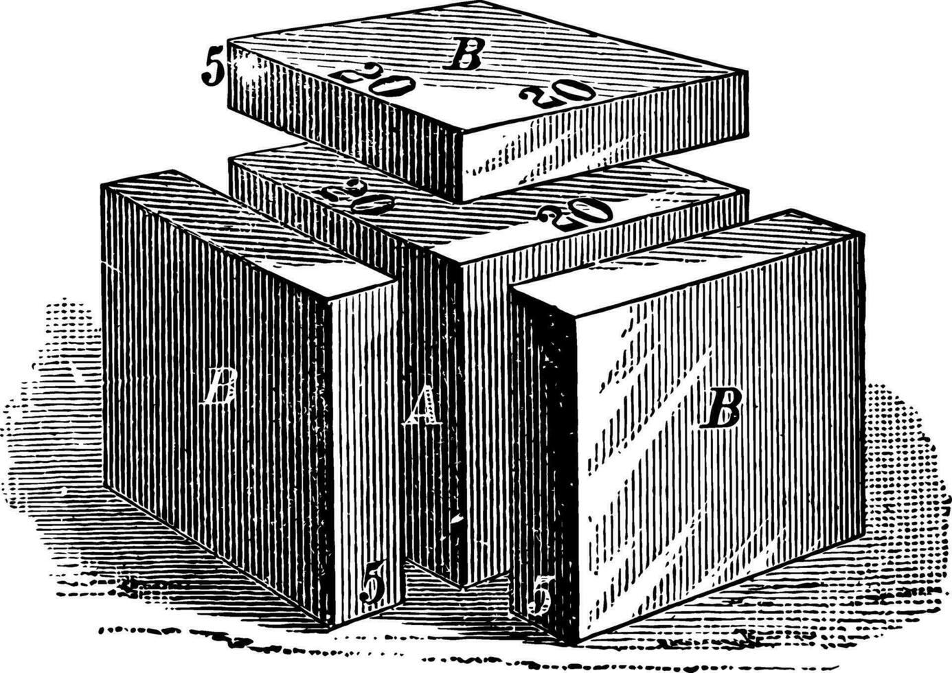 cube avec ajouts 1 ancien illustration. vecteur