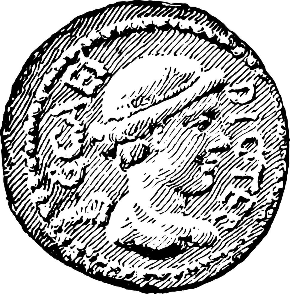 pièce de monnaie de l. plancus ancien illustration. vecteur