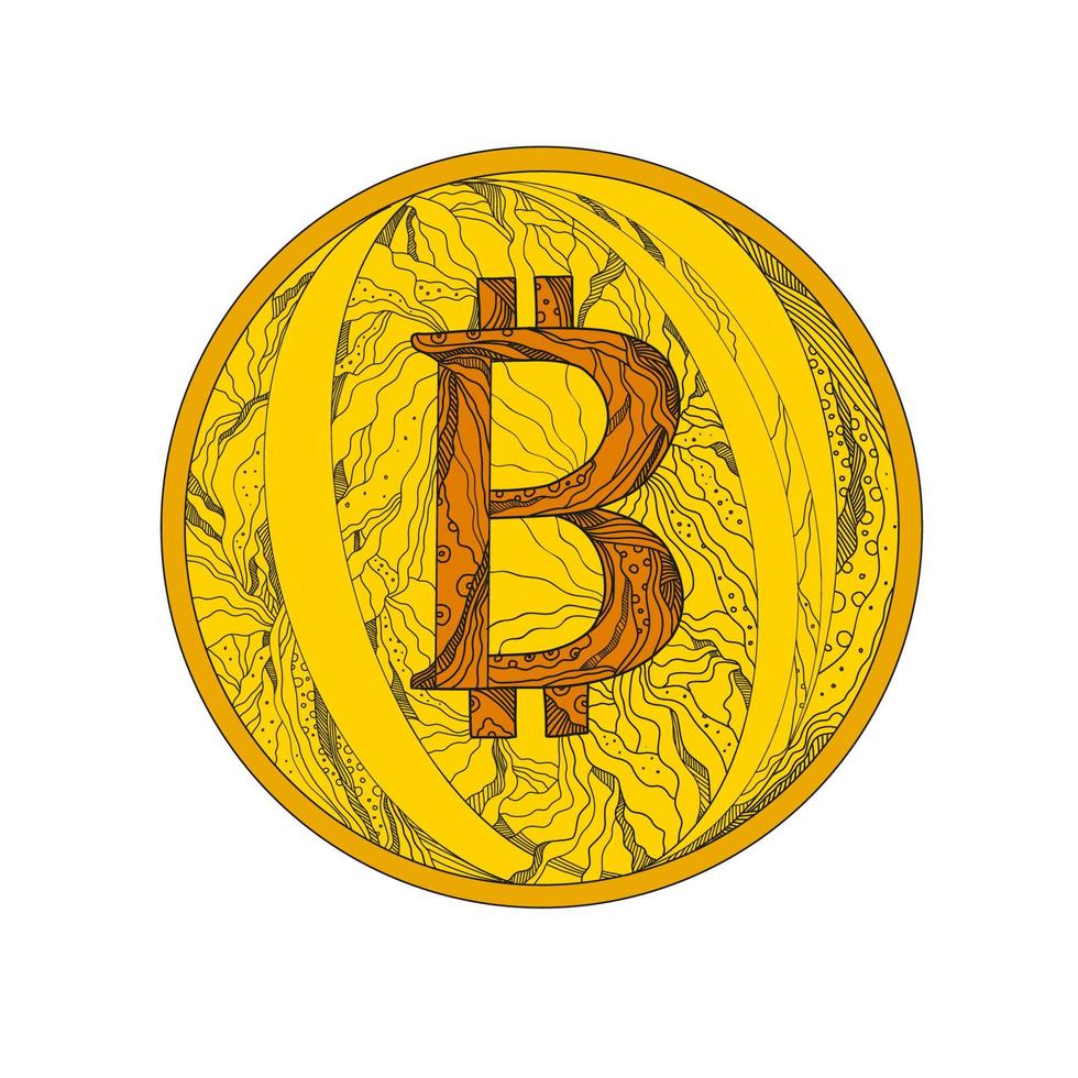 art de griffonnage de bitcoin vecteur