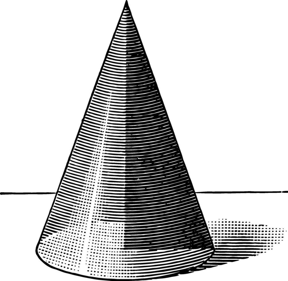 cône de révolution ancien illustration. vecteur