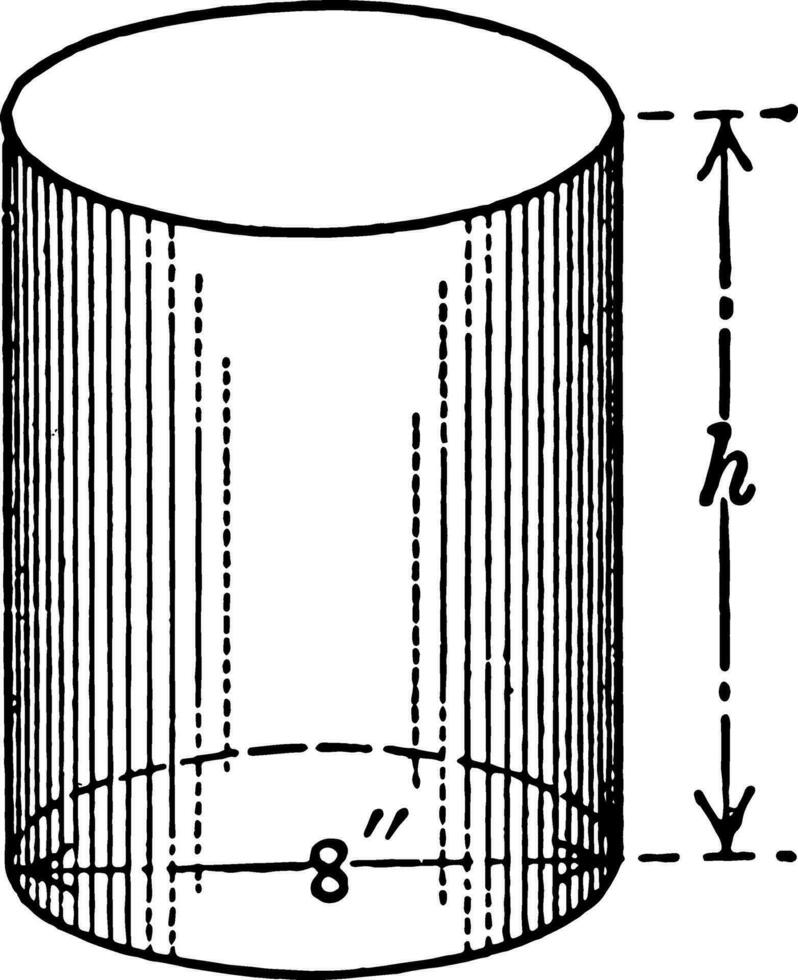 illustration vintage de cylindre circulaire droit. vecteur