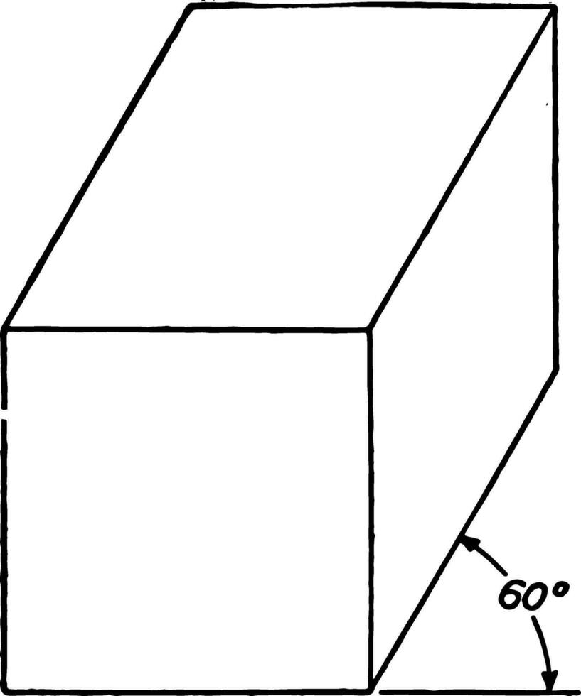 oblique vue de rectangulaire solide ancien illustration. vecteur