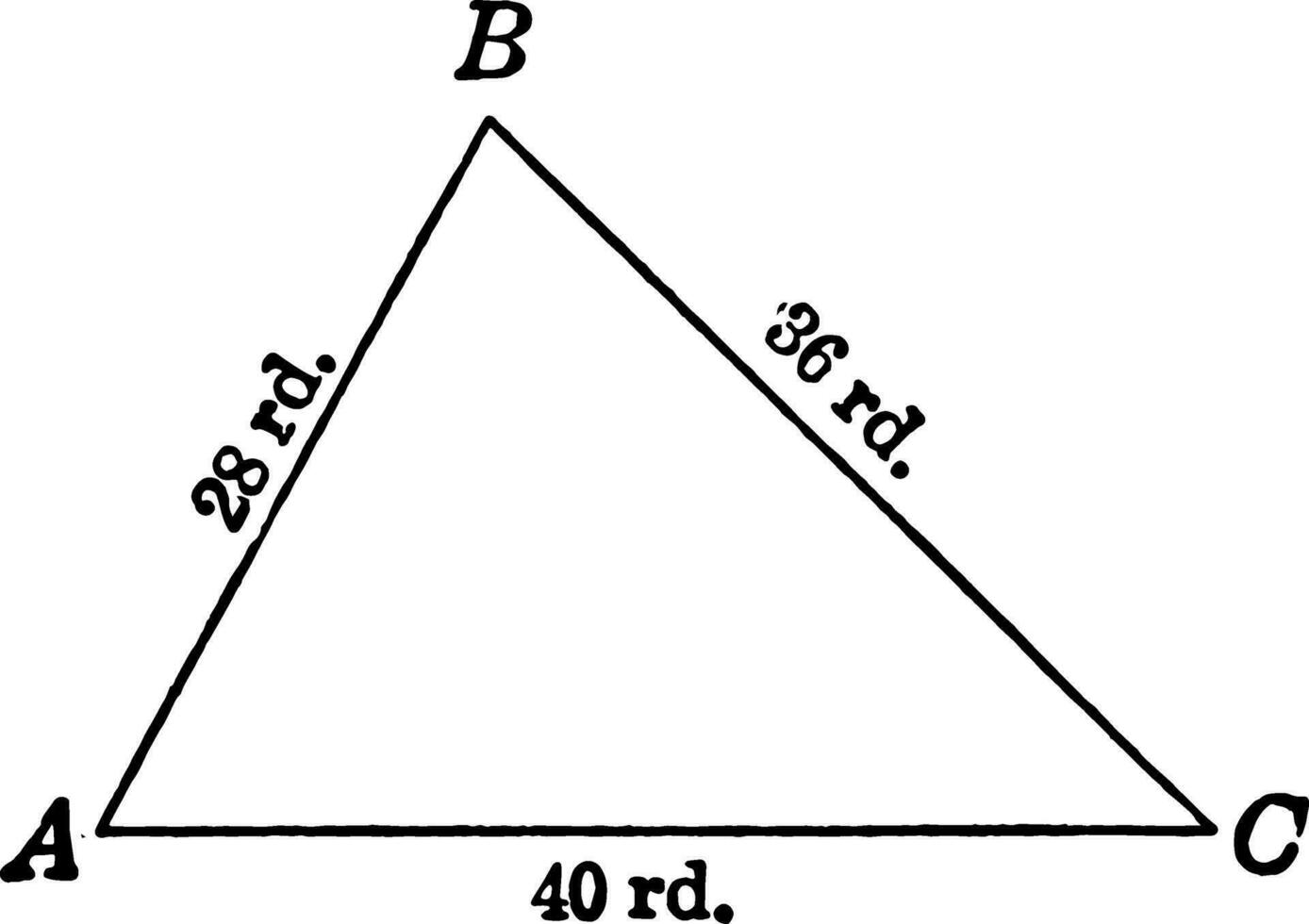 Triangle 28, 36, 40 ancien illustration. vecteur