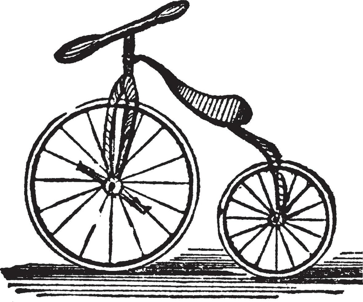 vélocipède, ancien illustration. vecteur