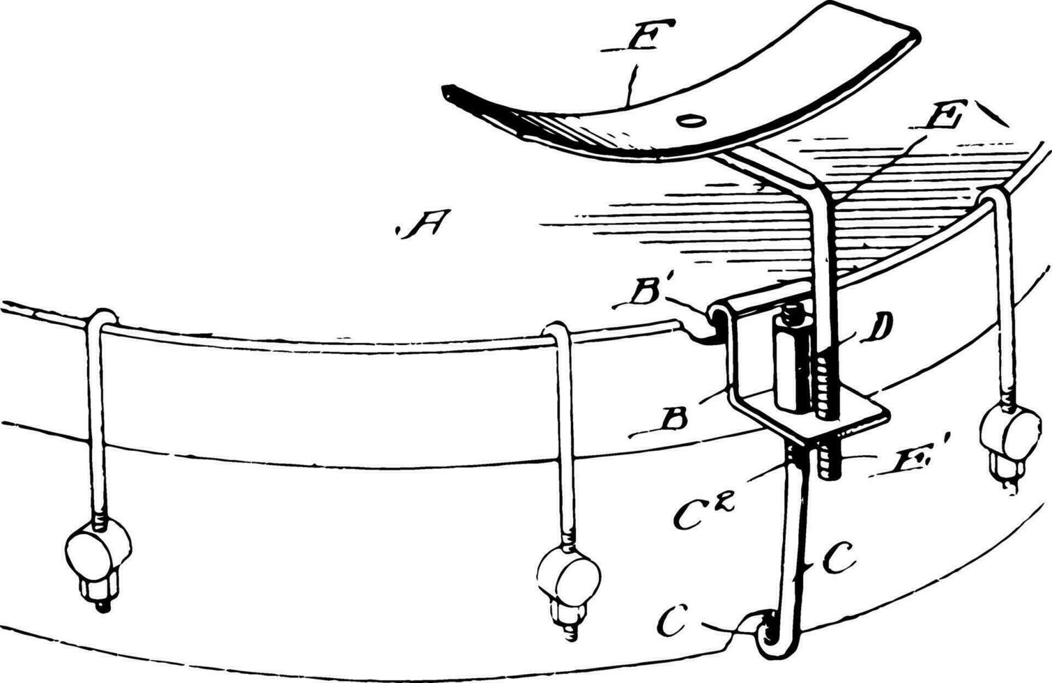 bras du repos pour musical instruments, ancien illustration. vecteur