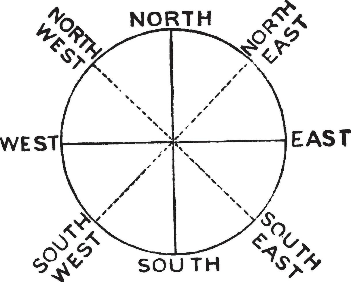 boussole points, ancien illustration. vecteur