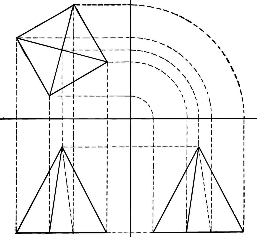 carré pyramide tourné 30 ancien illustration. vecteur
