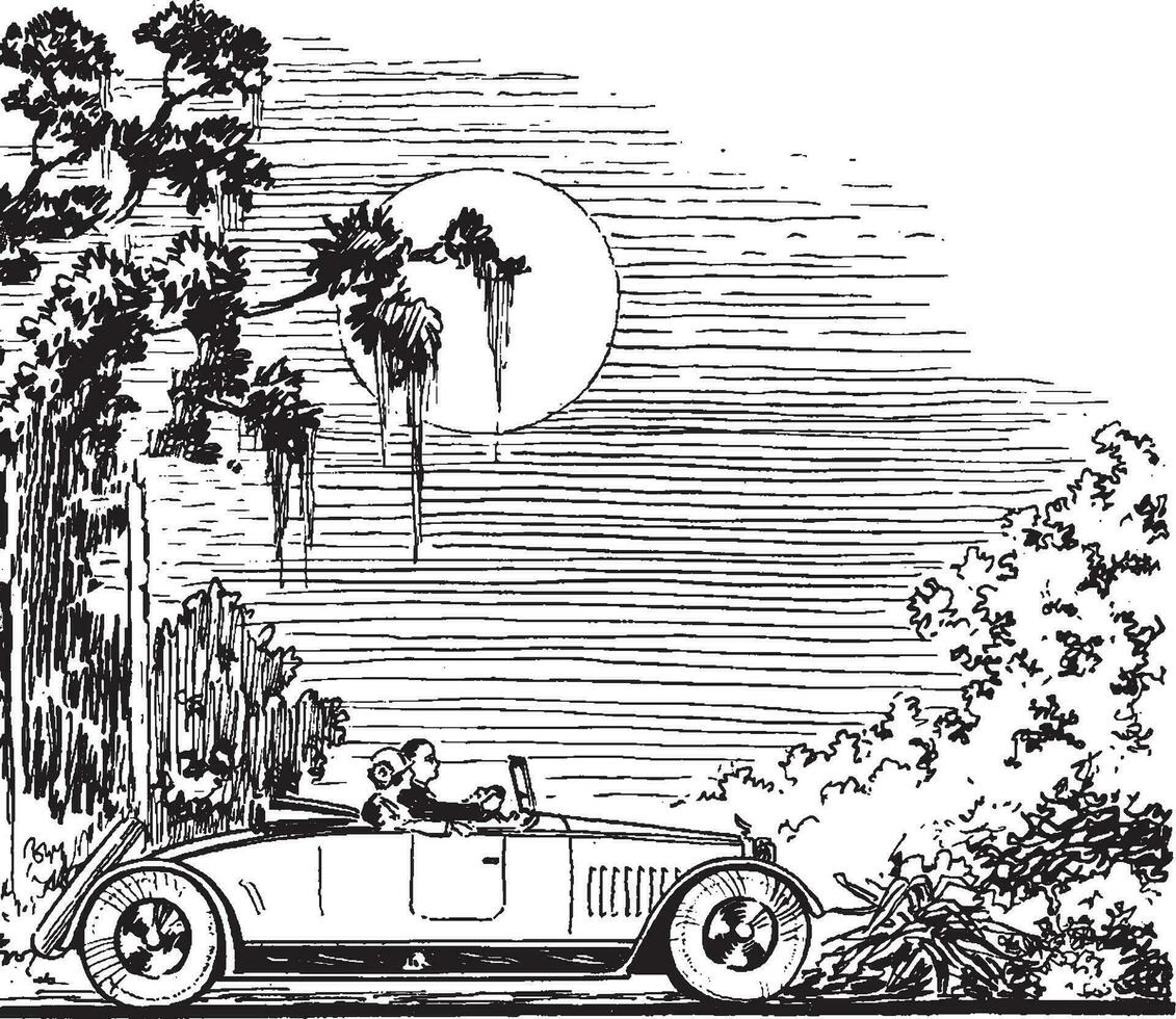 roadster, ancien illustration. vecteur