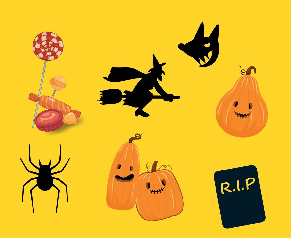 abstrait 31 octobre Halloween objets tombeau déchirure bonbons vacances conception fête citrouille Orange effrayant obscurité vecteur