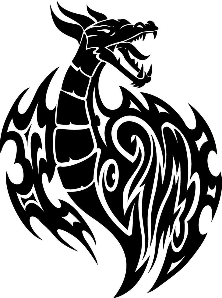 tatouage de dragon, gravure vintage. vecteur