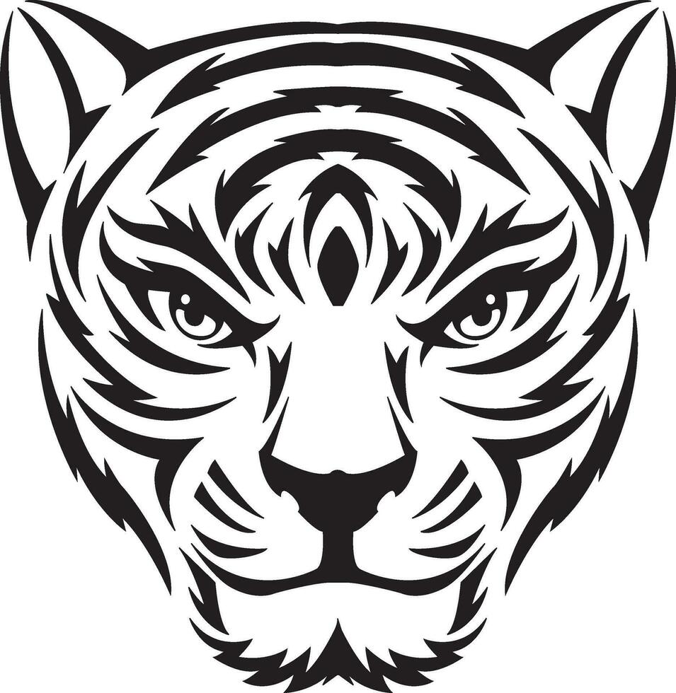 tatouage de visage de tigre, gravure vintage. vecteur