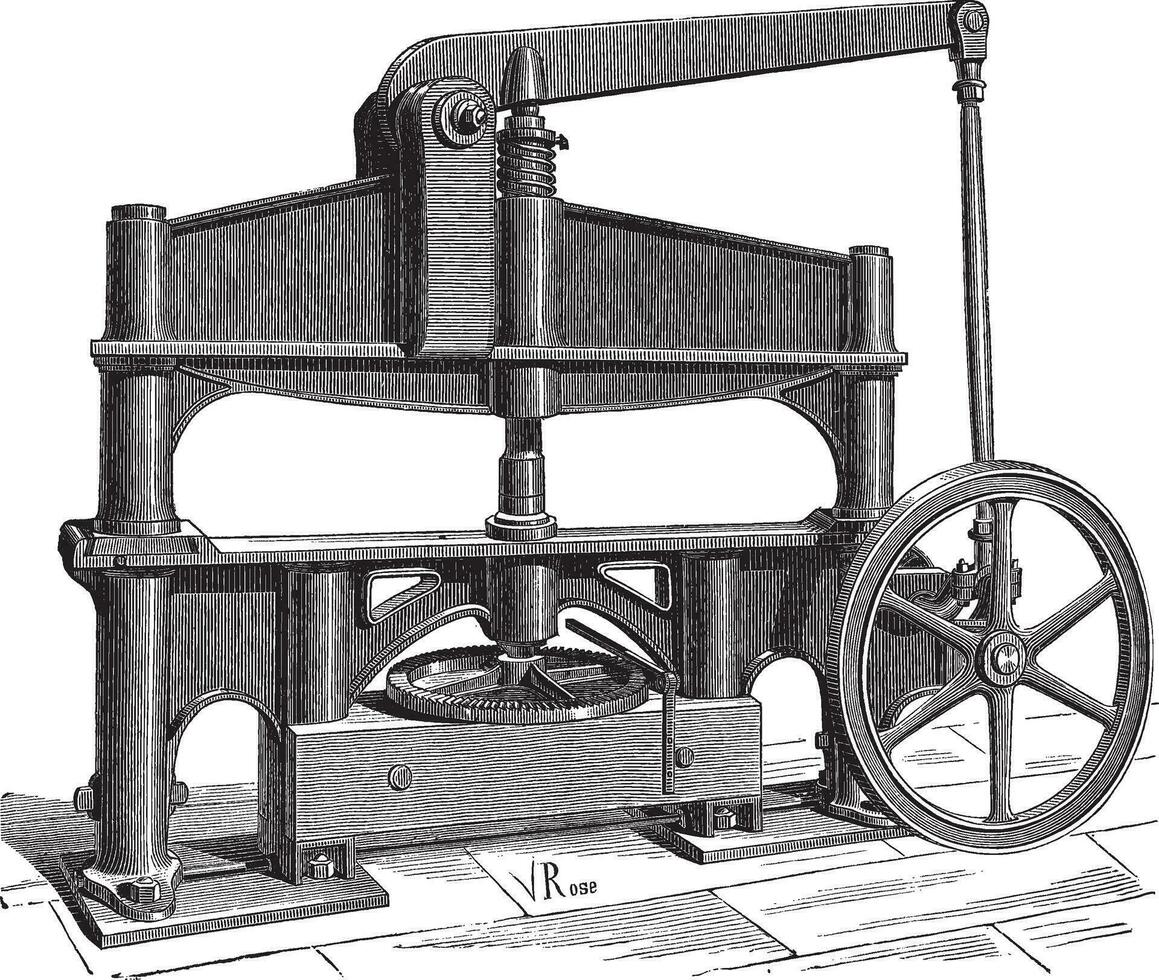 le machine utilisé à processus cuir ancien gravure vecteur