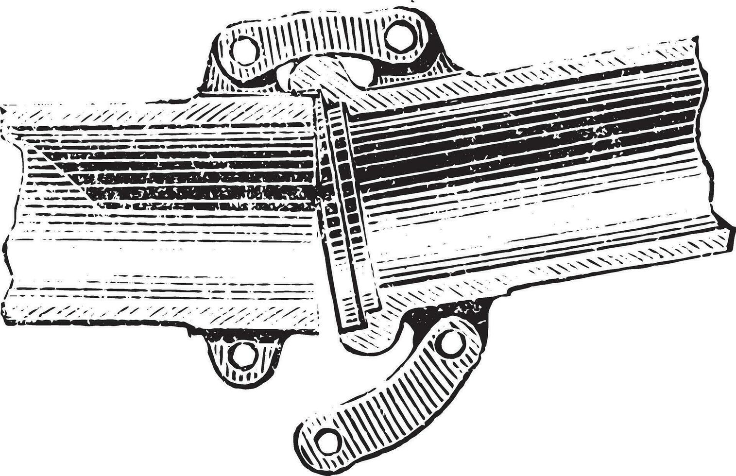 section à le temps de assemblée, ancien gravure. vecteur