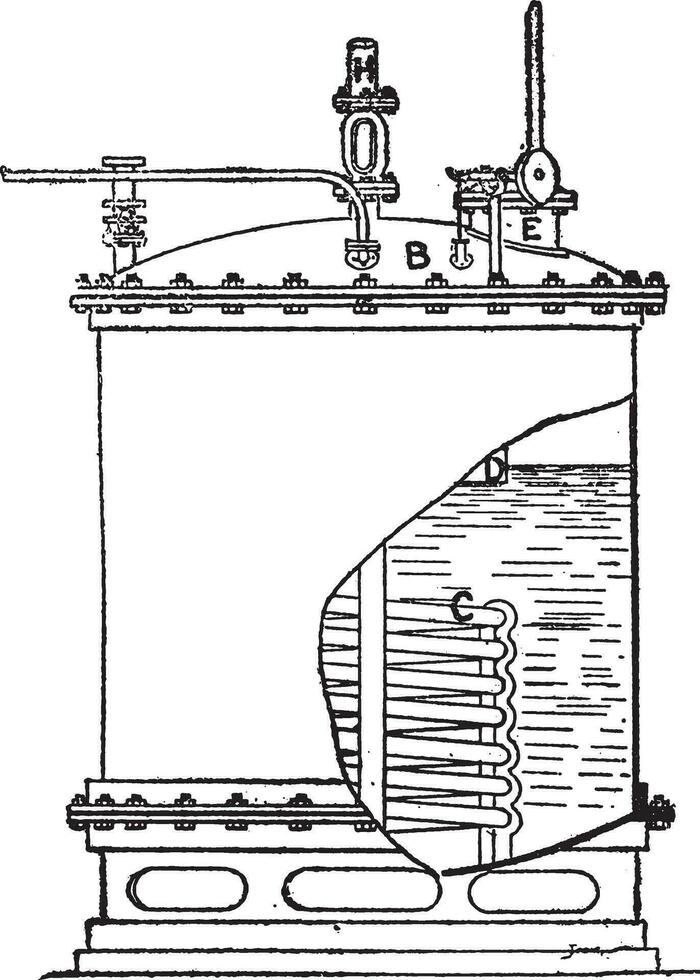 estérifiant, ancien gravure. vecteur