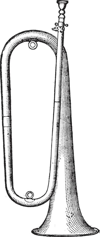 clairon, ancien gravure. vecteur