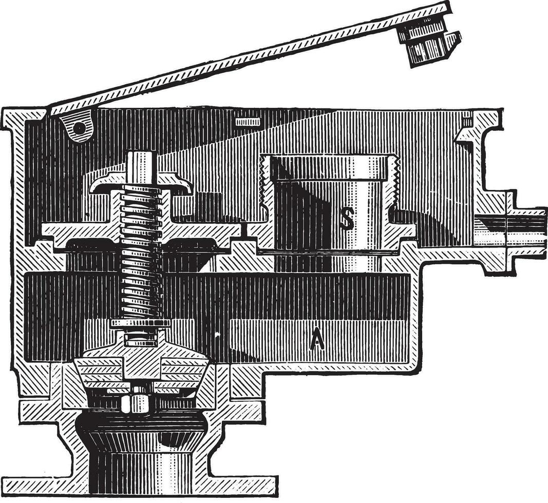 bouche d'incendie pompe fumer, ancien gravure. vecteur