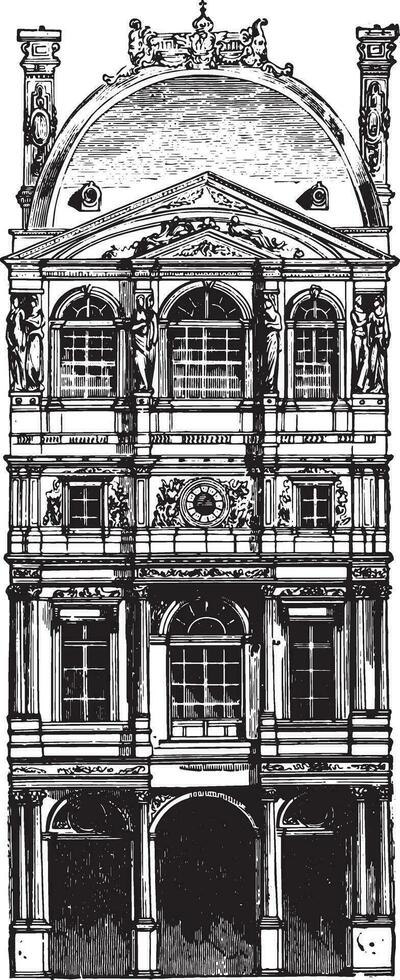 pavillon persienne par pierre Lescot, ancien gravure. vecteur