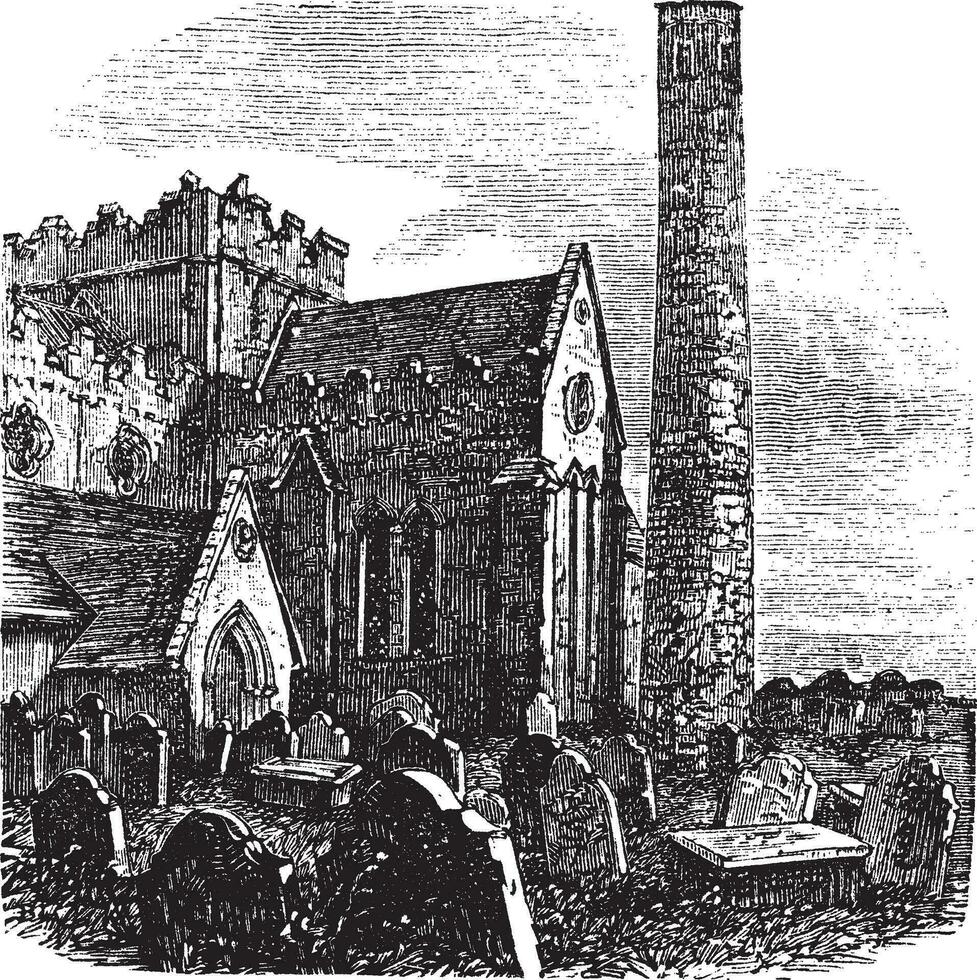 cathédrale de st. canice, kilkenny, Irlande ancien gravure vecteur