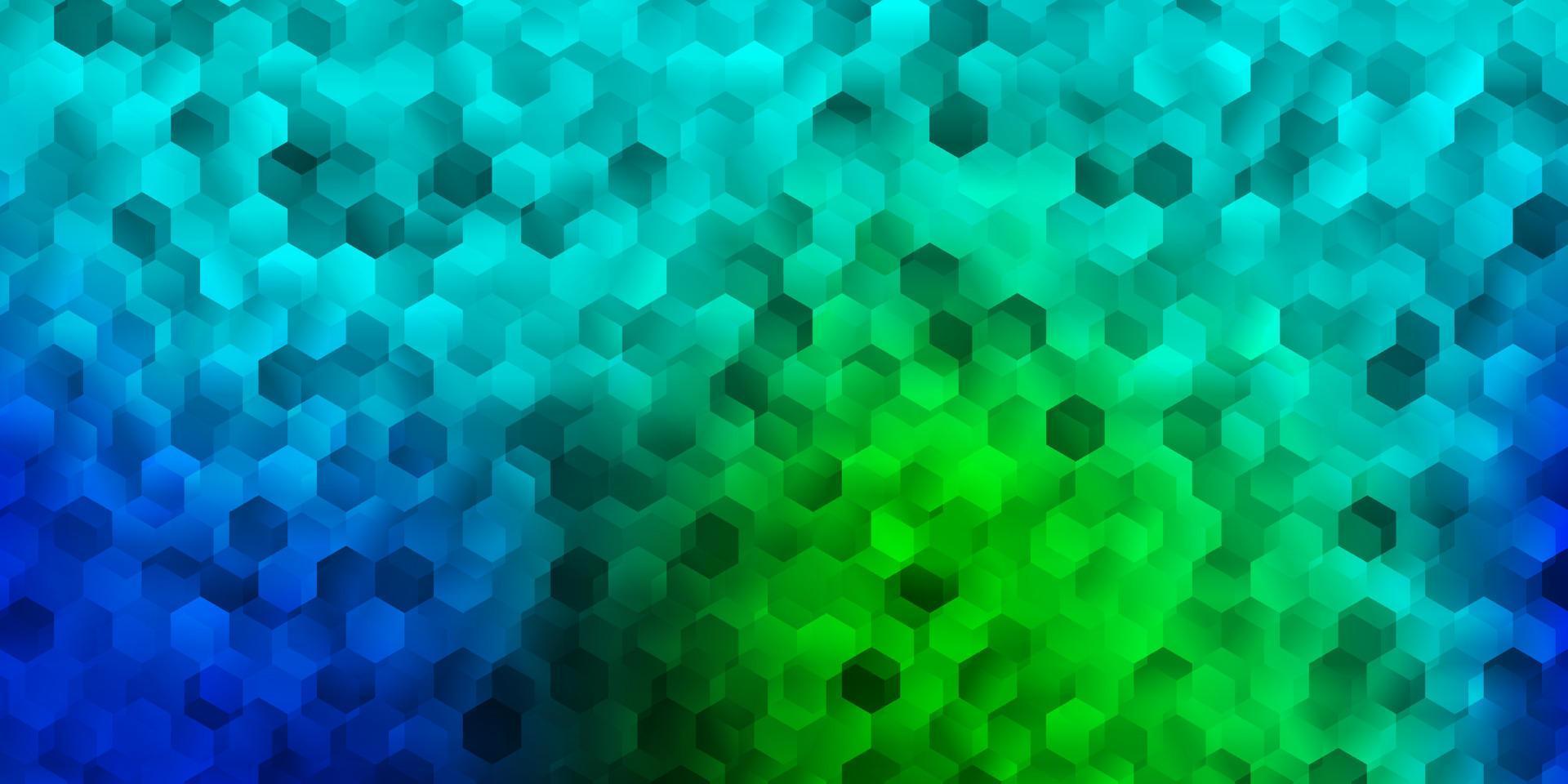 modèle vectoriel bleu clair et vert dans un style hexagonal.