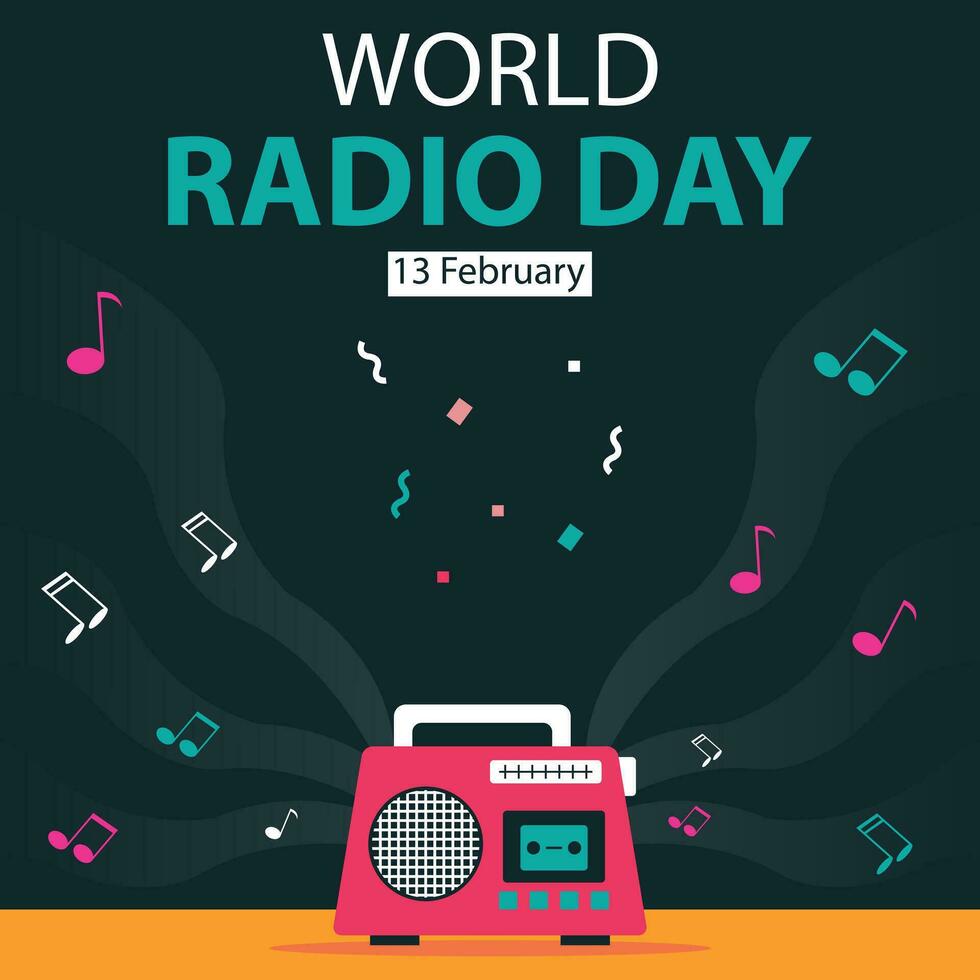 illustration vecteur graphique de le radio fait du une son, affiche une Ton symbole, parfait pour international jour, monde radio jour, célébrer, salutation carte, etc.