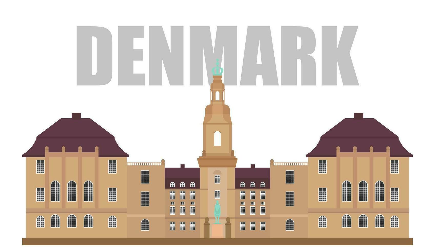 architectural Repères dans Danemark sont symboles de Copenhague et christiansborg. magnifique coloré bâtiment architecture vecteur illustration
