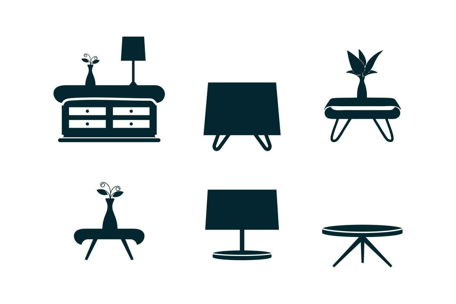 meubles conception élément vecteur icône avec Créatif unique concept