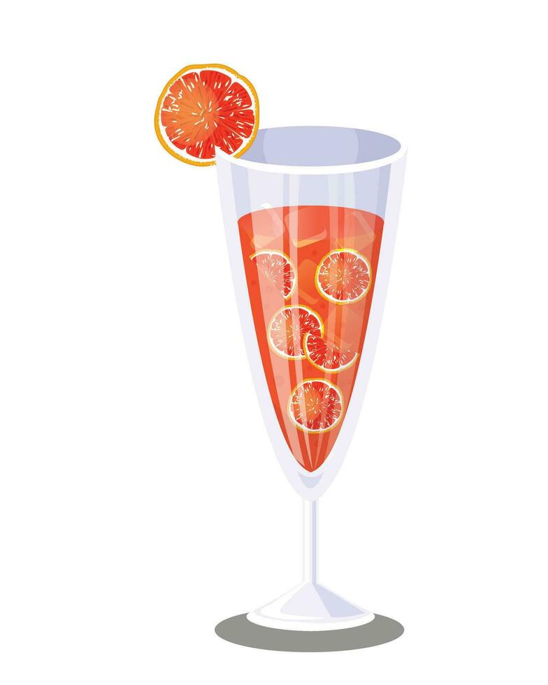 Frais Orange jus dans verre. réaliste des cocktails et Orange tranches Orange Naturel fruit boisson vecteur
