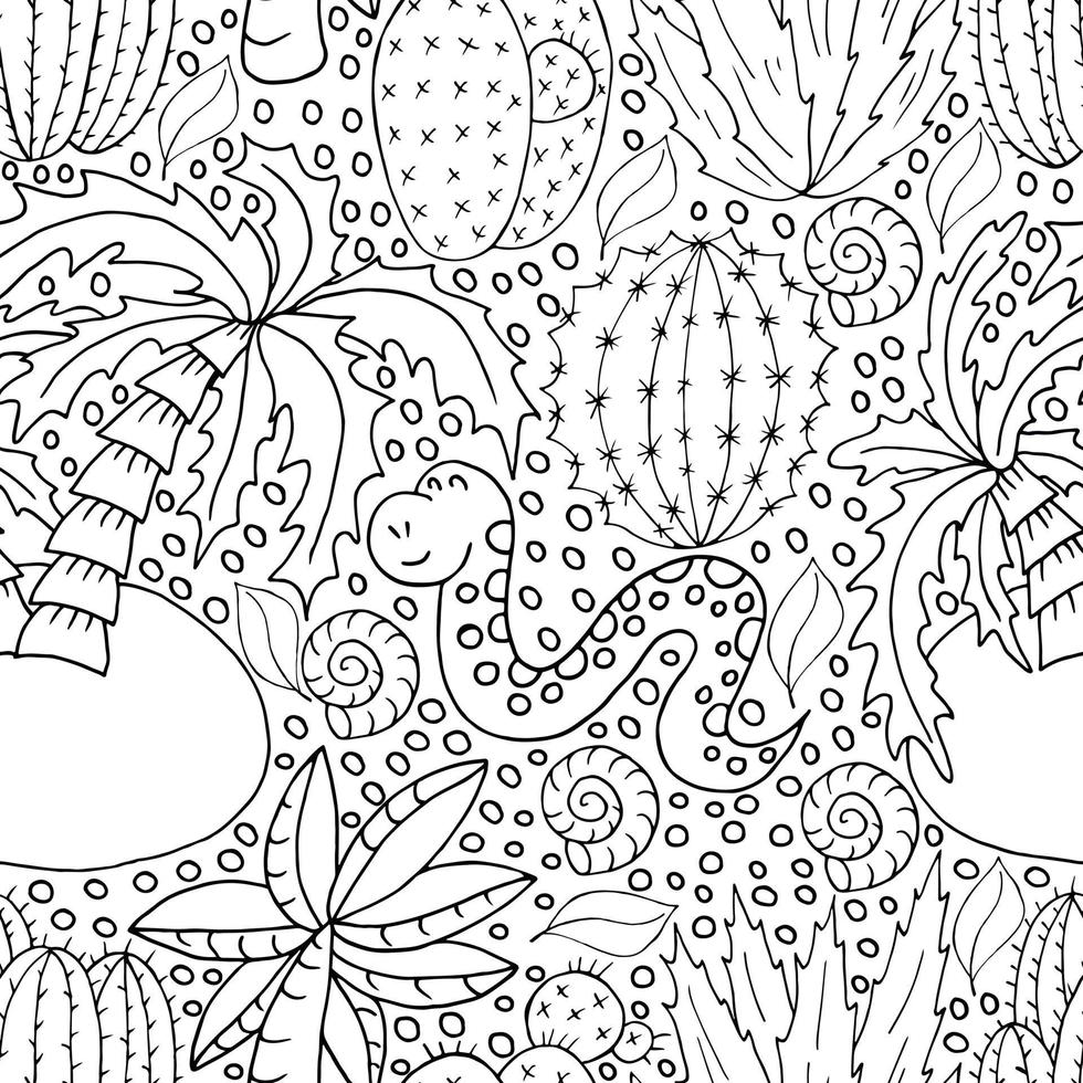 illustration botanique transparente. motif tropical de différents cactus, aloès vecteur