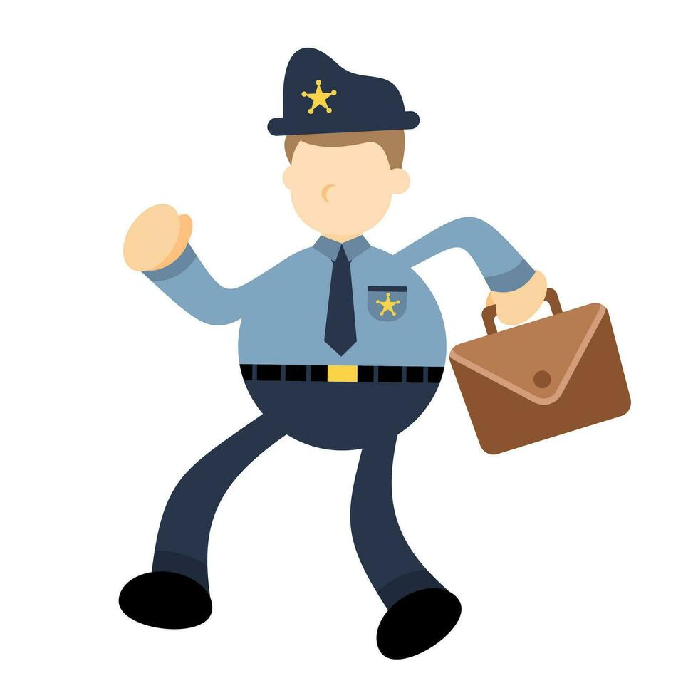police officier homme gens ouvrier dessin animé griffonnage plat conception style vecteur illustration
