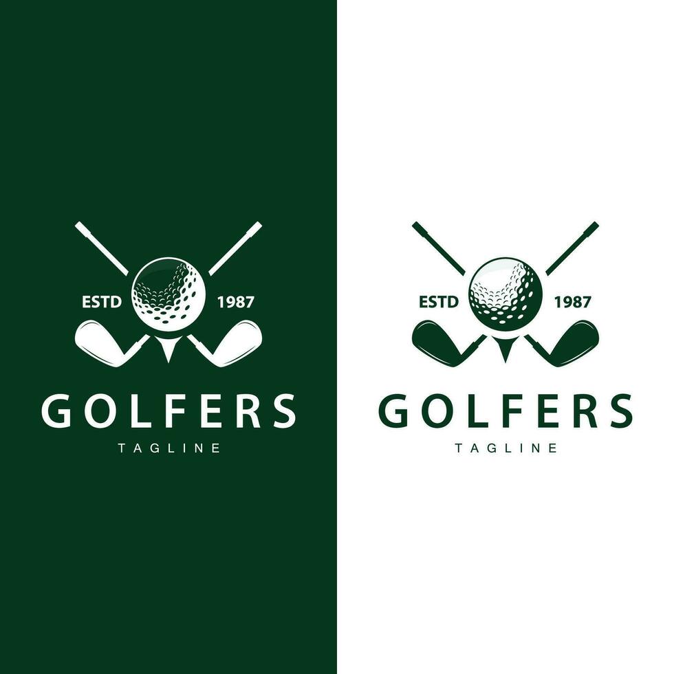 le golf logo vecteur sport le golf tournoi champion club conception bâton et balle, modèle illustration
